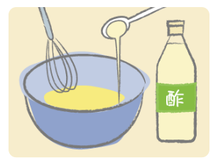 作り方3-酢を加えて混ぜる